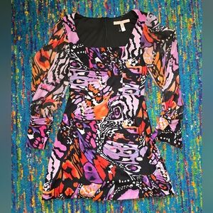 NWOT Anthropology Hutch Size 0‎ Colorful Butterfly Wing Abstract Print Dress